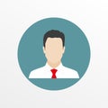 Businessman avatar. Male face icon in flat design. Man avatar profile. Vector illustration Royalty Free Stock Photo
